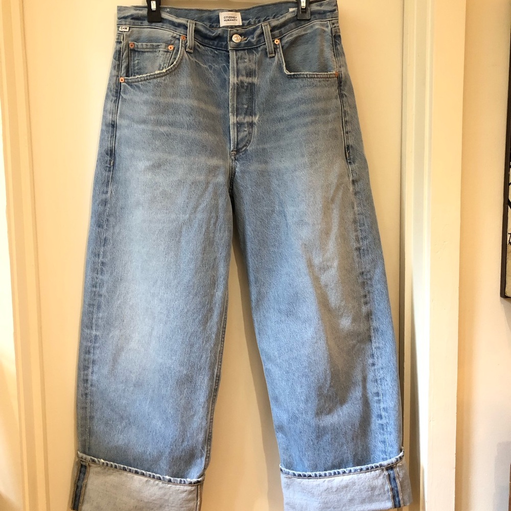 Citizens Of Humanity Ayla baggy cuffed cropped jeans in Skylights